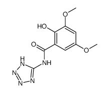 2-Hydroxy-3,5-dimethoxy-N-(1H-tetrazol-5-yl)-benzamide结构式