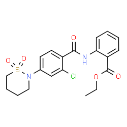 ethyl 2-({[2-chloro-4-(1,1-dioxido-1,2-thiazinan-2-yl)phenyl]carbonyl}amino)benzoate structure