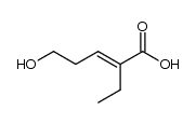 2-ethyl-5-hydroxy-pent-2t-enoic acid结构式