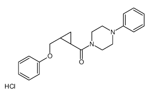 Piperazine, 1-((2-(phenoxymethyl)cyclopropyl)carbonyl)-4-phenyl-, mono hydrochloride, trans- structure