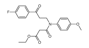 ethyl 3-((3-(4-fluorophenyl)-3-oxopropyl)(4-methoxyphenyl)amino)-3-oxopropanoate结构式