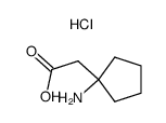 1-AMINOCYCLOPENTANEACETIC ACID HYDROCHLORIDE结构式
