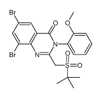 6,8-dibromo-2-(tert-butylsulfonylmethyl)-3-(2-methoxyphenyl)quinazolin-4-one结构式