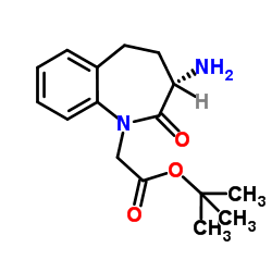 (S)-3-氨基-2,3,4,5-四氢-2-氧-1H-1-苯并氮杂卓-1-乙酸叔丁酯结构式