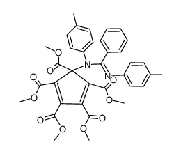 N-(1,2,3,4,5-pentamethoxycarbonylcyclopentadienyl)-N,N'-di(p-tolyl)benzamidine结构式