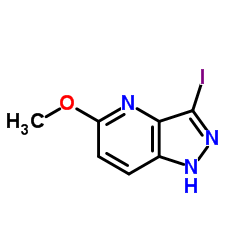 3-碘-5-甲氧基-1H-吡唑[4,3-b]吡啶结构式