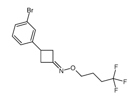 3-(3-bromophenyl)-N-(4,4,4-trifluorobutoxy)cyclobutan-1-imine结构式