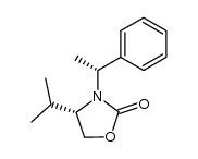 (S)-4-isopropyl-3-((R)-1-phenylethyl)oxazolidin-2-one结构式