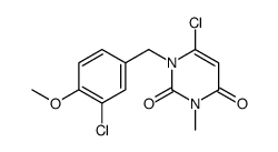 6-CHLORO-1-[(3-CHLORO-4-METHOXYPHENYL)METHYL]-3-METHYL-2,4(1H,3H)-PYRIMIDINEDIONE结构式