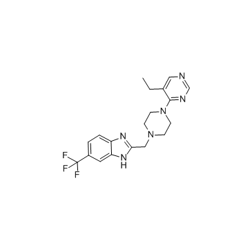 2-[[4-(5-乙基-4-嘧啶基)-1-哌嗪基]甲基]-6-(三氟甲基)-1H-苯并咪唑结构式