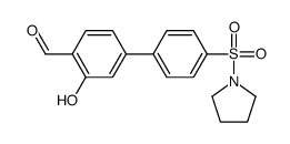 2-hydroxy-4-(4-pyrrolidin-1-ylsulfonylphenyl)benzaldehyde结构式