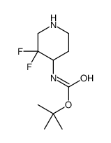 tert-butyl N-(3,3-difluoropiperidin-4-yl)carbamate Structure