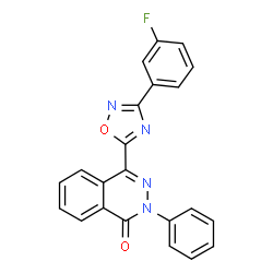 4-(3-(3-氟苯基)-1,2,4-噁二唑-5-基)-2-苯基酞嗪-1(2H)-酮结构式
