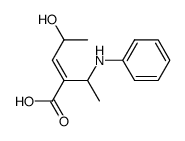 (E)-4-hydroxy-2-(1-phenylaminoethyl)pent-2-enoic acid结构式