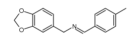(E)-1-(benzo[d][1,3]dioxol-5-yl)-N-(4-methylbenzylidene)methanamine结构式