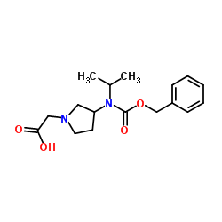 (3-{[(Benzyloxy)carbonyl](isopropyl)amino}-1-pyrrolidinyl)acetic acid Structure