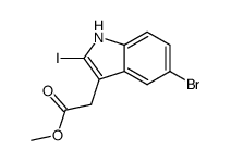 methyl 2-(5-bromo-2-iodoindol-3-yl)acetate结构式