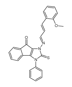 1-(((E)-3-(2-methoxyphenyl)allylidene)amino)-3-phenyl-2-thioxo-2,3-dihydroindeno[1,2-d]imidazol-8(1H)-one Structure