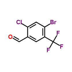 4-Bromo-2-chloro-5-(trifluoromethyl)benzaldehyde结构式