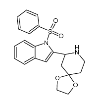 2-[1-(phenylsulfonyl)-2-indolyl]-4-piperidone ethylene acetal Structure