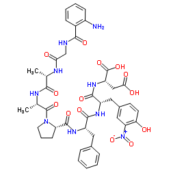 Abz-Gly-Ala-Ala-Pro-Phe-3-nitro-Tyr-Asp-OH trifluoroacetate salt结构式