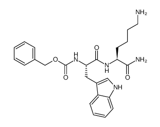 benzyl ((S)-1-(((S)-1,6-diamino-1-oxohexan-2-yl)amino)-3-(1H-indol-3-yl)-1-oxopropan-2-yl)carbamate结构式