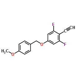 2-Ethynyl-1,3-difluoro-5-[(4-methoxybenzyl)oxy]benzene结构式