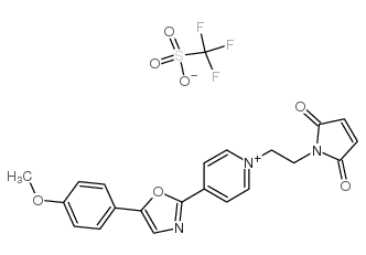 1-[2-(Maleimido)ethyl]-4-[5-(4-methoxyphenyl)-2-oxazolyl]pyridinium triflate structure