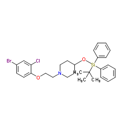 1-[2-(4-Bromo-2-chlorophenoxy)ethyl]-4-{[(2-methyl-2-propanyl)(diphenyl)silyl]oxy}piperidine Structure