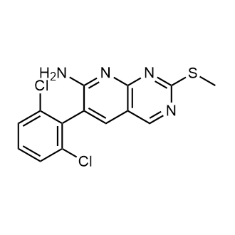 6-(2,6-二氯苯基)-2-(甲硫基)吡啶并[2,3-d]嘧啶-7-胺结构式