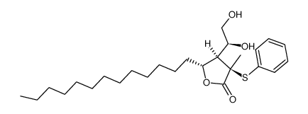 (3R,4R,5R)-4-((S)-1,2-dihydroxyethyl)-3-methyl-3-(phenylthio)-5-tridecyldihydrofuran-2(3H)-one Structure