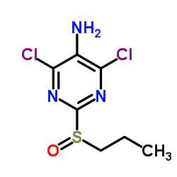 4,6-二氯-2-(丙基亚磺酰基)嘧啶-5-胺结构式