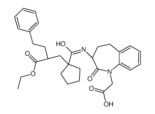 2-[(3S)-3-[[1-[(2R)-2-ethoxycarbonyl-4-phenylbutyl]cyclopentanecarbonyl]amino]-2-oxo-4,5-dihydro-3H-1-benzazepin-1-yl]acetic acid Structure