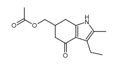 3-ethyl-2-methyl-6-acetoxymethyl-4,5,6,7-tetrahydroindol-4-one Structure