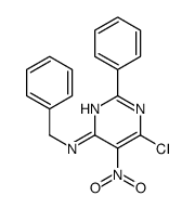 N-benzyl-6-chloro-5-nitro-2-phenylpyrimidin-4-amine结构式