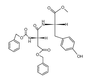 N-(benzyloxycarbonyl)-β-benzyl-L-aspartyl-D-tyrosine methyl ester Structure