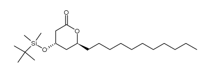 (4S,6S)-4-((tert-butyldimethylsilyl)oxy)-6-undecyltetrahydro-2H-pyran-2-one Structure