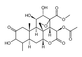 15β-(Acetyloxy)-13,20-epoxy-3,11β,12α-trihydroxy-2,16-dioxopicrasan-21-oic acid methyl ester structure