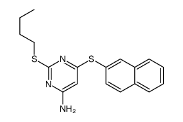 2-butylsulfanyl-6-naphthalen-2-ylsulfanylpyrimidin-4-amine结构式