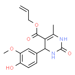 allyl 4-(4-hydroxy-3-methoxyphenyl)-6-methyl-2-oxo-1,2,3,4-tetrahydropyrimidine-5-carboxylate structure