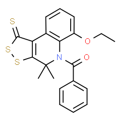 (6-Ethoxy-4,4-dimethyl-1-thioxo-1,4-dihydro-5H-[1,2]dithiolo[3,4-c]quinolin-5-yl)(phenyl)methanone结构式