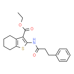 ethyl 2-(3-phenylpropanamido)-4,5,6,7-tetrahydrobenzo[b]thiophene-3-carboxylate结构式