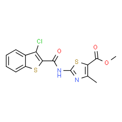 methyl 2-[(3-chloro-1-benzothiophene-2-carbonyl)amino]-4-methyl-1,3-thiazole-5-carboxylate结构式