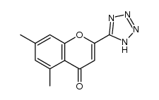 5,7-dimethyl-2-(1H-tetrazol-5-yl)-chromen-4-one Structure