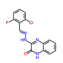 3-[(2E)-2-(2-Chloro-6-fluorobenzylidene)hydrazino]-2(1H)-quinoxalinone Structure