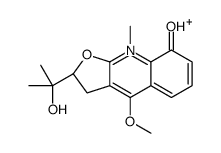(2R)-2-(2-hydroxypropan-2-yl)-4-methoxy-9-methyl-2,3-dihydrofuro[2,3-b]quinolin-9-ium-8-ol结构式