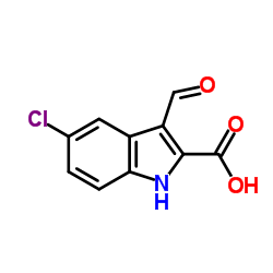 5-氯-3-甲酰-1H-吲哚-2-甲酸结构式