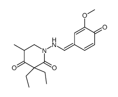 3,3-Diethyl-1-[(4-hydroxy-3-methoxybenzylidene)amino]-5-methyl-2,4-piperidinedione picture