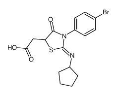 [3-(4-bromo-phenyl)-2-cyclopentylimino-4-oxo-thiazolidin-5-yl]-acetic acid Structure