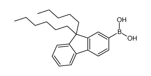 (9-Hexyl-9-pentyl-9H-fluoren-2-yl)boronic acid结构式